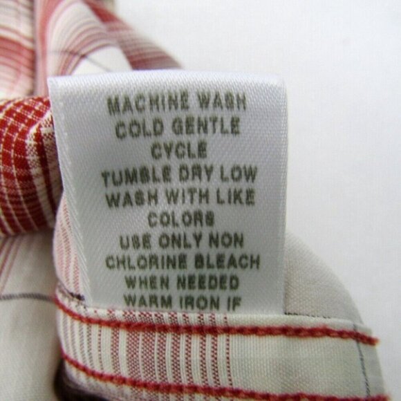 Solaris Ivory Rust Plaid Button Front Shirt Mens Size M Hiking Long Sleeve - Picture 9 of 11